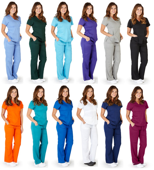 Ultra Soft Medical Nurse Uniform Premium Women's Junior Fit Mock Wrap Scrub Sets