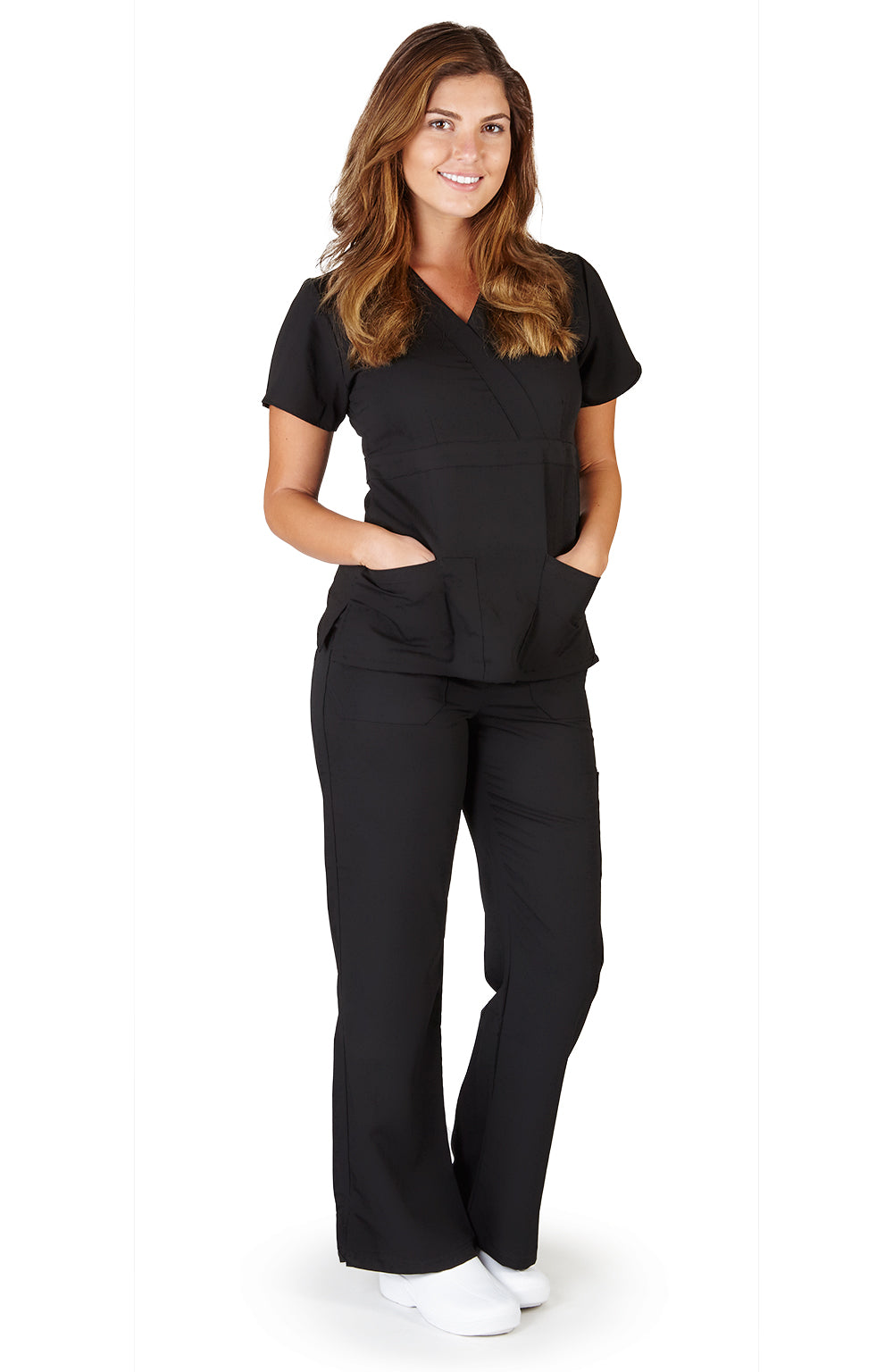 Ultra Soft Medical Nurse Uniform Premium Women's Junior Fit Mock Wrap Scrub Sets