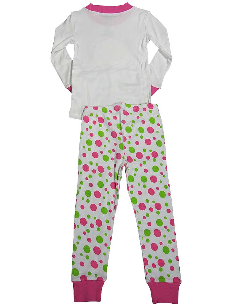 Sara's Prints Girls 2 Piece Long Sleeve Sleepwear Pajama Set - 100% Cotton