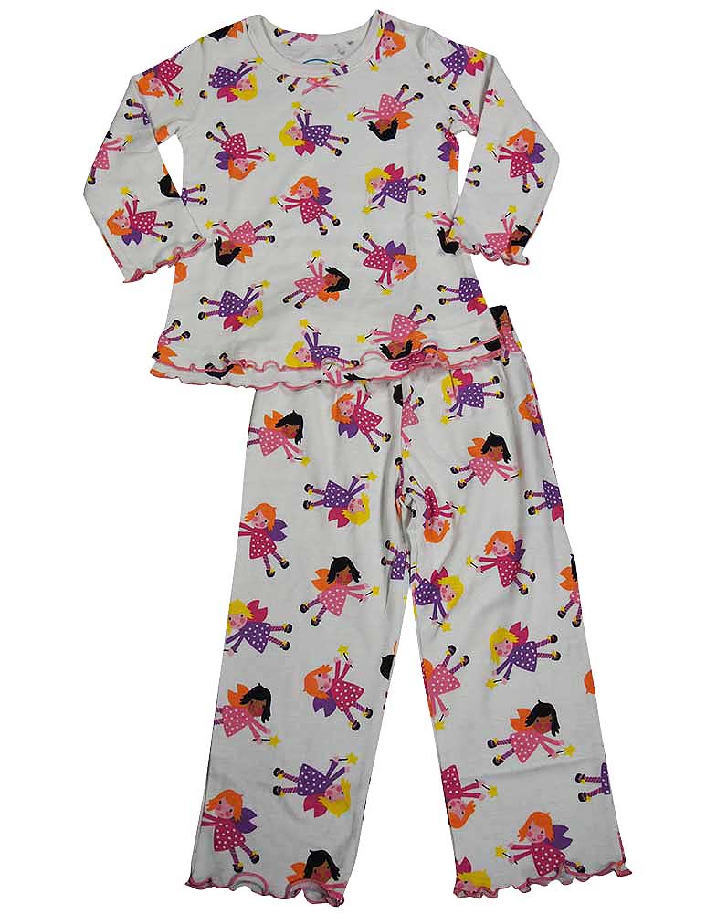 Sara's Prints Girls 2 Piece Long Sleeve Sleepwear Pajama Set - Flame Resistant