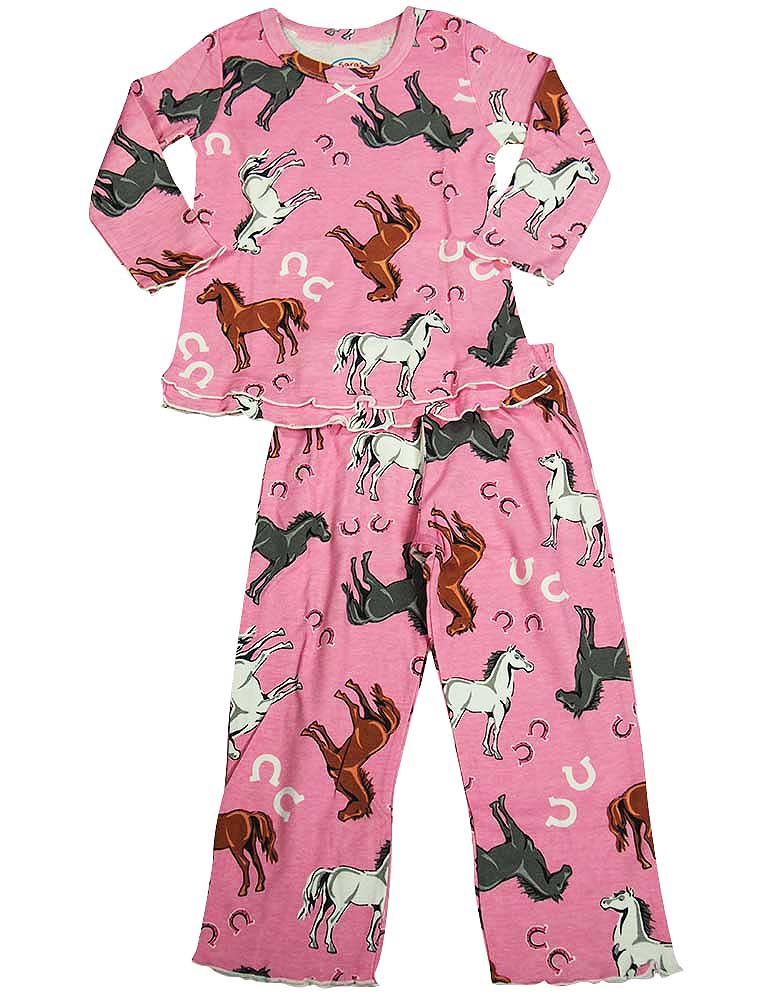 Sara's Prints Girls 2 Piece Long Sleeve Sleepwear Pajama Set - Flame Resistant