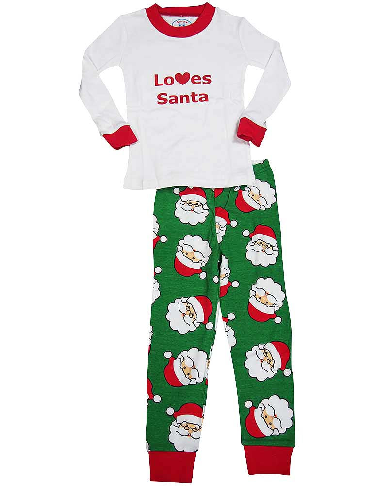 Sara's Prints Girls 2 Piece Long Sleeve Sleepwear Pajama Set - 100% Cotton