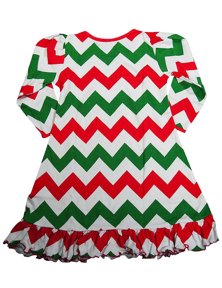 Sara's Prints Toddler Girls Long Sleeve Gown Holiday Ruffle Flame Resistant