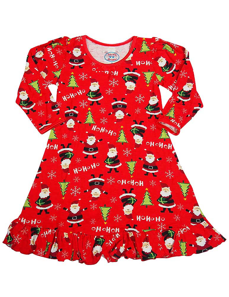 Sara's Prints Toddler Girls Long Sleeve Gown Holiday Ruffle Flame Resistant