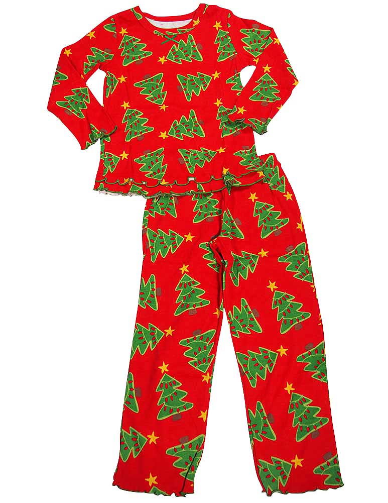 Sara's Prints Girls 2 Piece Long Sleeve Sleepwear Pajama Set - Flame Resistant