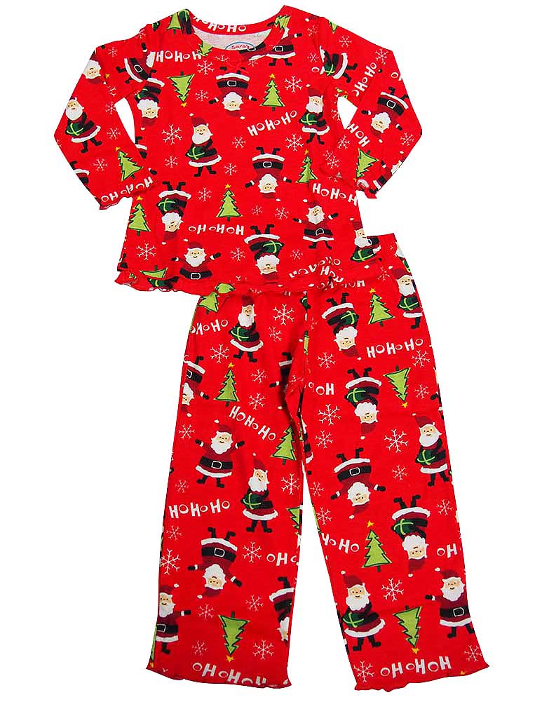 Sara's Prints Girls 2 Piece Long Sleeve Sleepwear Pajama Set - Flame Resistant