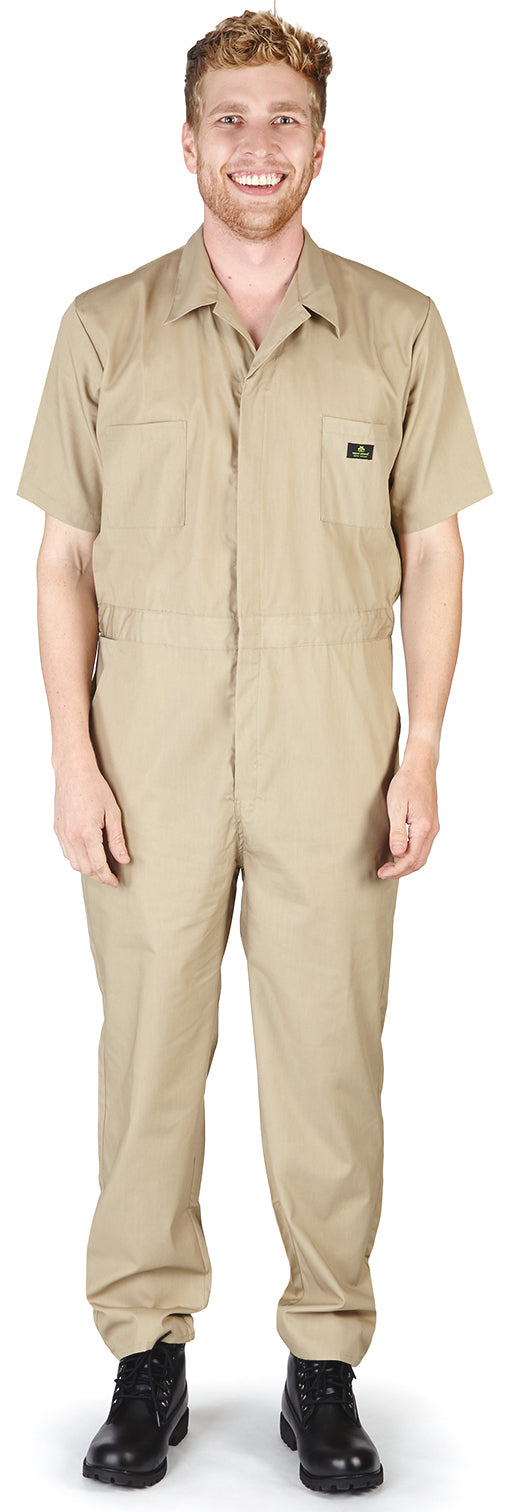 Natural Workwear Mens Short Sleeve Basic Blended Work Coverall XS - 4XL Order 1 Size Bigger