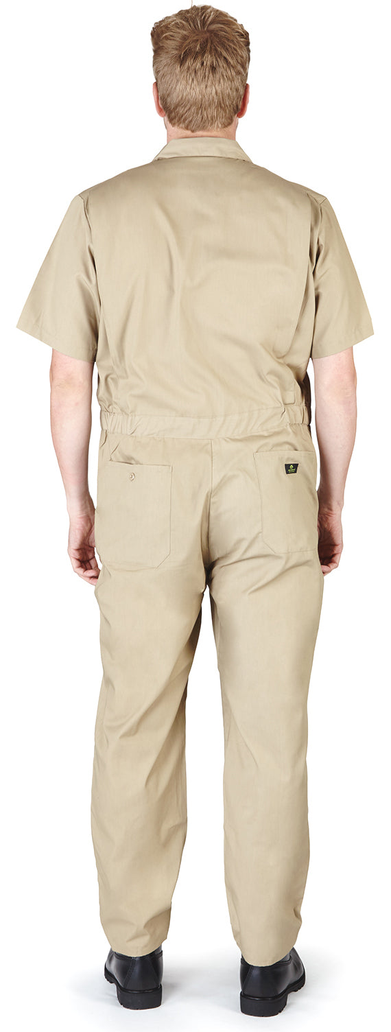 Natural Workwear Mens Short Sleeve Basic Blended Work Coverall XS - 4XL Order 1 Size Bigger