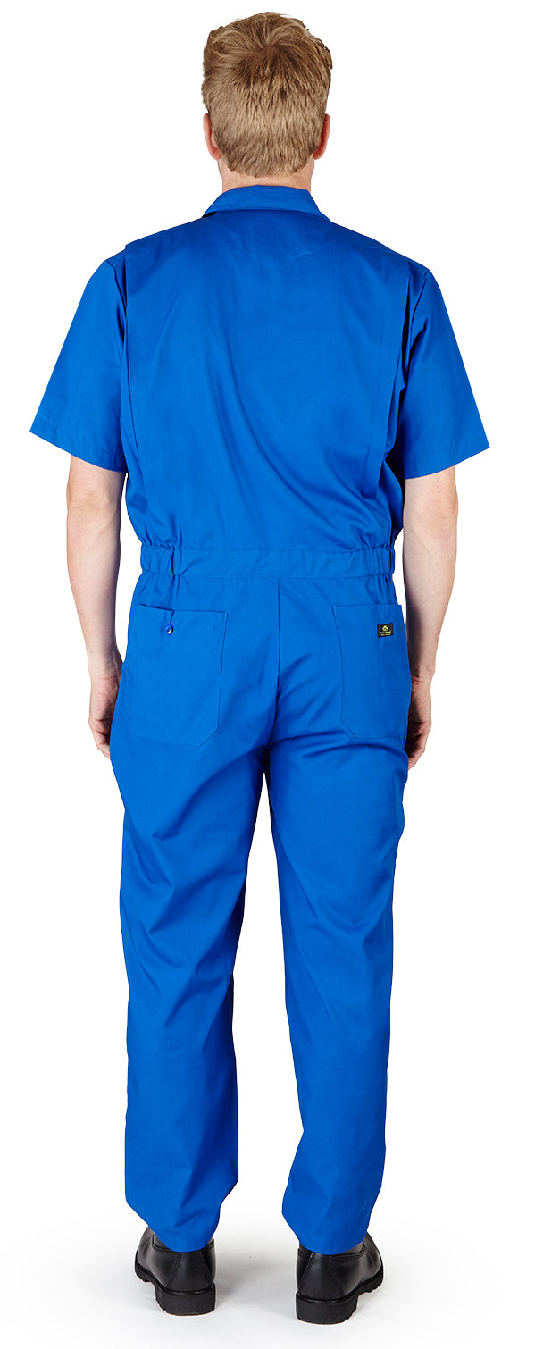 Natural Workwear Mens Short Sleeve Basic Blended Work Coverall XS - 4XL Order 1 Size Bigger