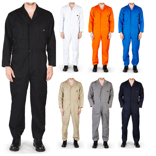 Natural Workwear Mens Long Sleeve Basic Blended Work Coverall XS - 4XL Order 1 Size Bigger, 38103