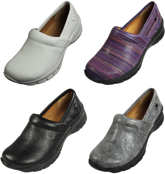 Nurse Mates Libby Lightweight Leather Medical Nursing Clogs Slip-On Doctor Shoes