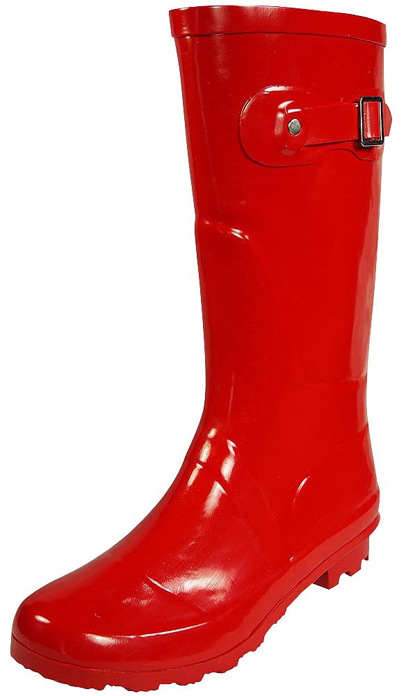 Norty Women Rain Boots Rubber Mid Calf Snow Rainboot - Runs 1/2 Size Big