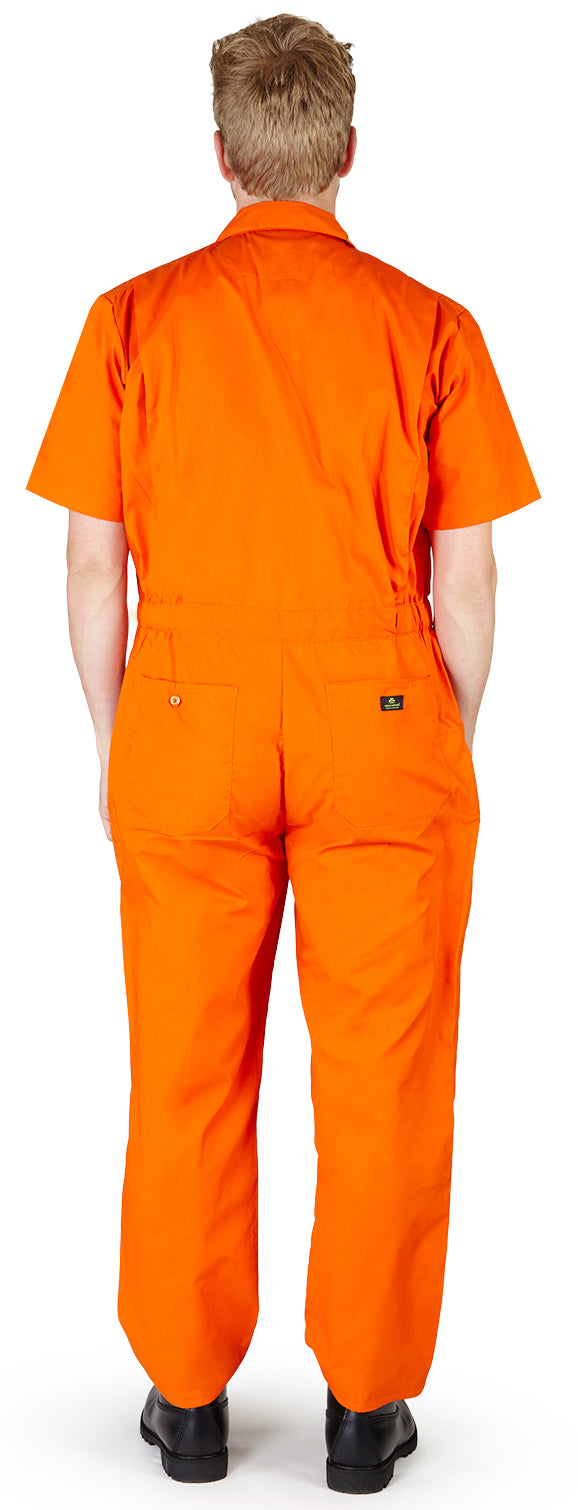 Natural Workwear Mens Short Sleeve Basic Blended Work Coverall XS - 4XL Order 1 Size Bigger