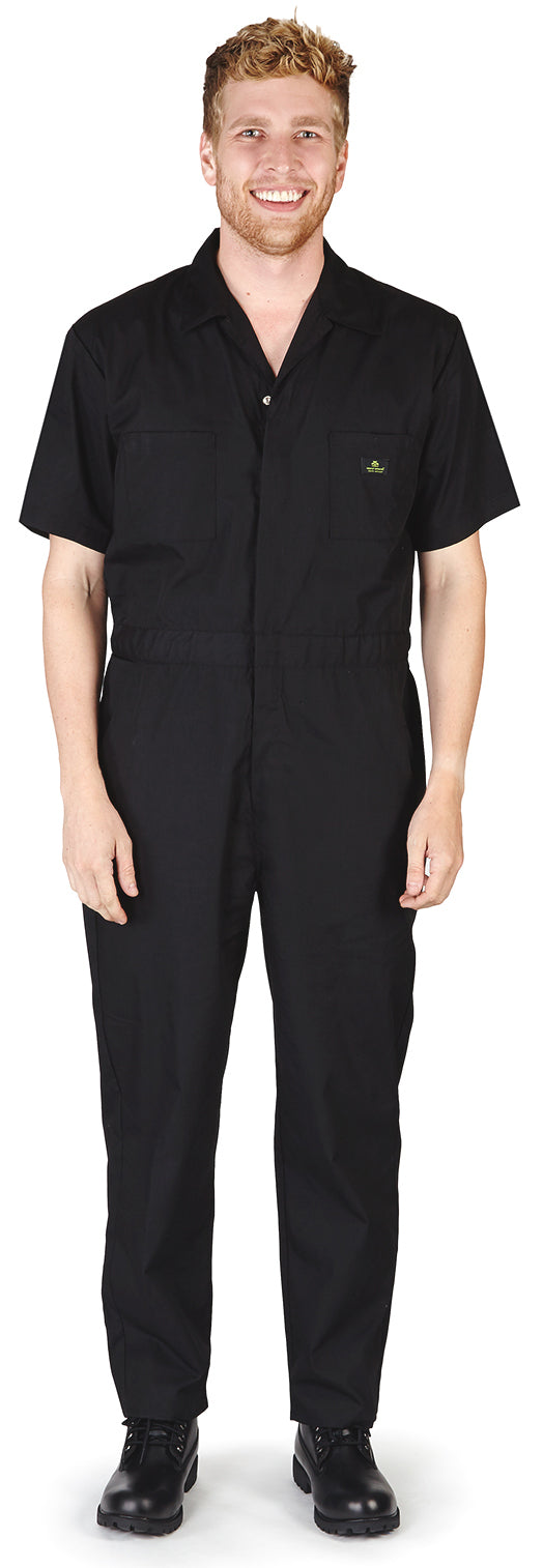 Natural Workwear Mens Short Sleeve Basic Blended Work Coverall XS - 4XL Order 1 Size Bigger