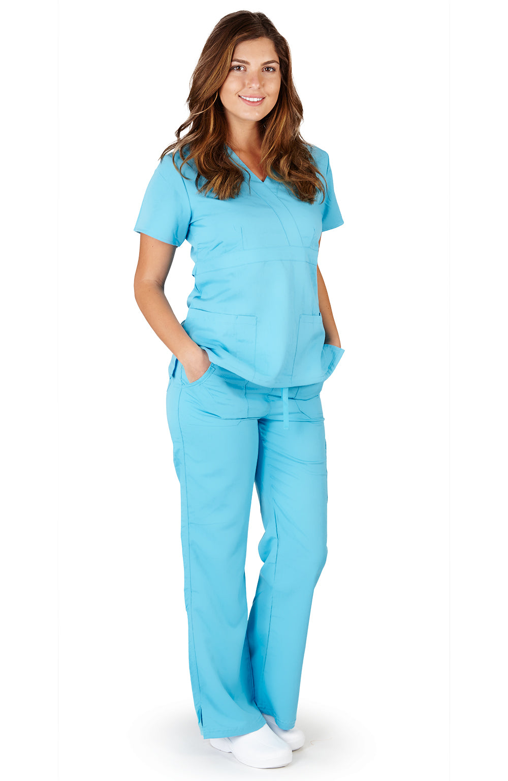 Ultra Soft Medical Nurse Uniform Premium Women's Junior Fit Mock Wrap Scrub Sets