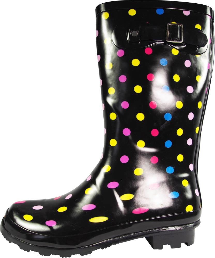 Norty Women Rain Boots Rubber Mid Calf Snow Rainboot - Runs 1/2 Size Big