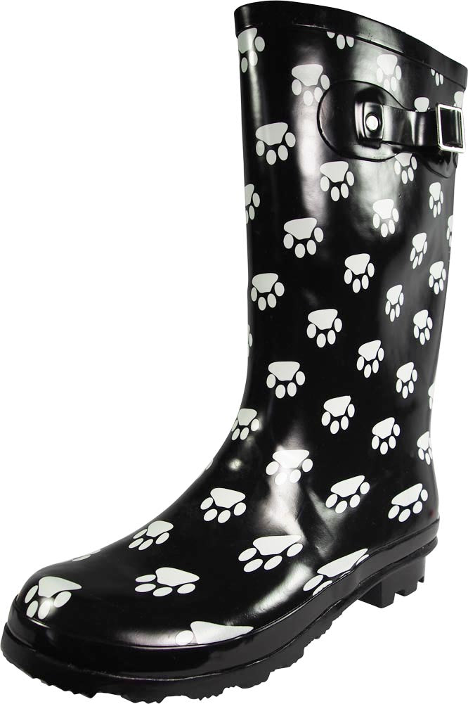 Womens paw print hot sale rain boots