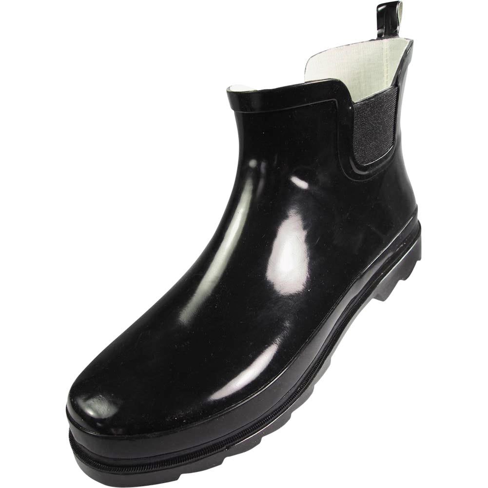 Norty Womens 6 Inch Ankle High Rain Boot Rubber Rainboot Runs 1/2 Size Large