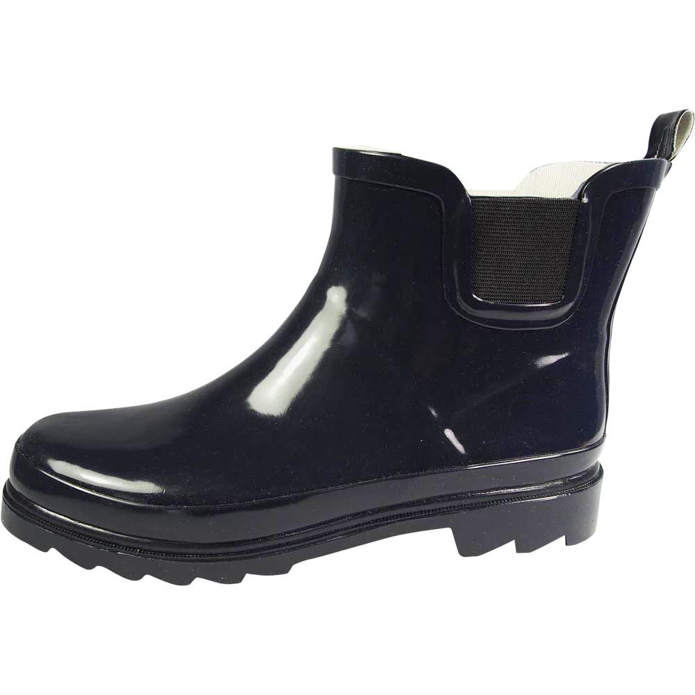 Norty Womens 6 Inch Ankle High Rain Boot Rubber Rainboot Runs 1/2 Size Large