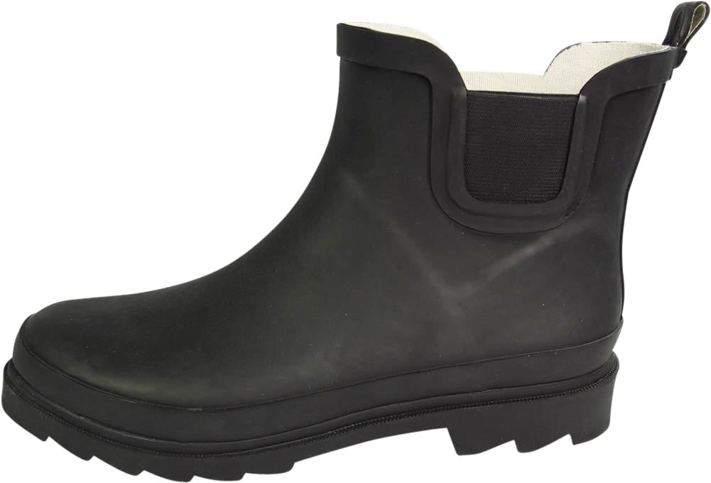 Norty Womens 6 Inch Ankle High Rain Boot Rubber Rainboot Runs 1/2 Size Large