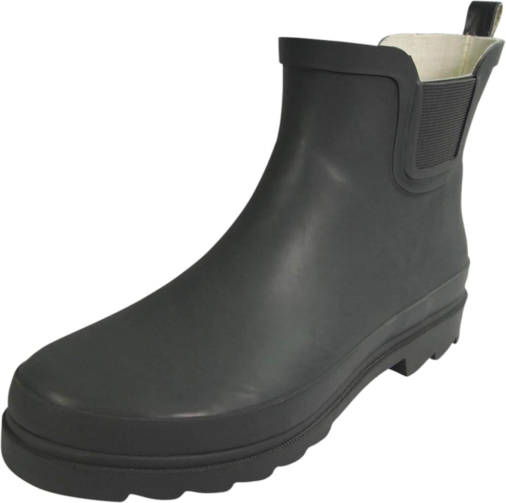 Norty Womens 6 Inch Ankle High Rain Boot Rubber Rainboot Runs 1/2 Size Large