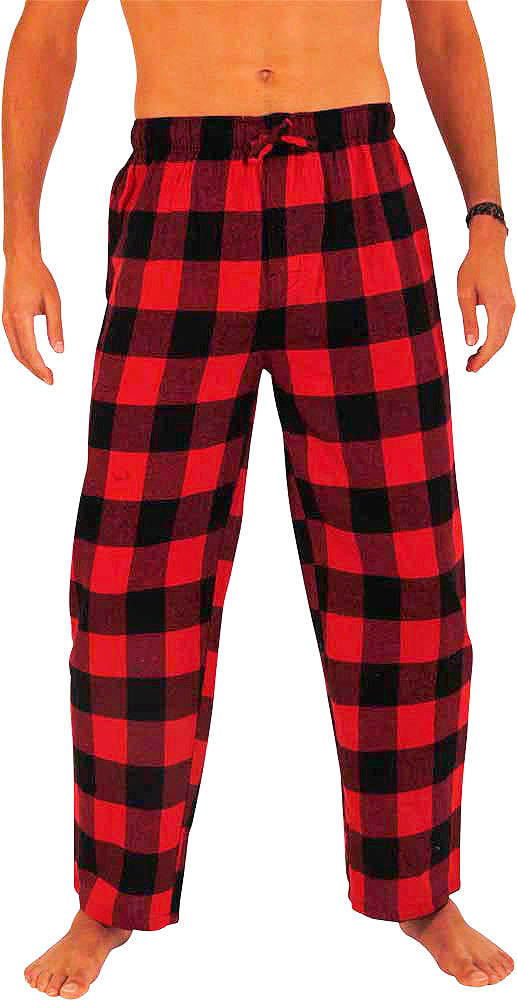 Norty Mens Flannel Pajama Pants Lounge Sleep Pant - Plaids and Solids, Cotton Blend