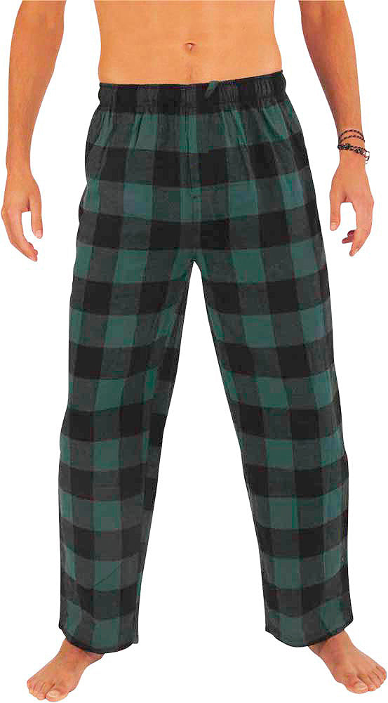 Norty Mens Flannel Pajama Pants Lounge Sleep Pant - Plaids and Solids, Cotton Blend