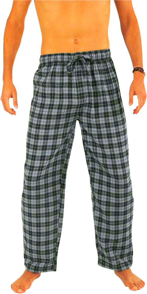 Norty Mens Flannel Pajama Pants Lounge Sleep Pant - Plaids and Solids, Cotton Blend