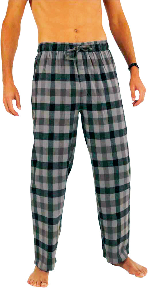 Norty Mens Flannel Pajama Pants Lounge Sleep Pant - Plaids and Solids, Cotton Blend