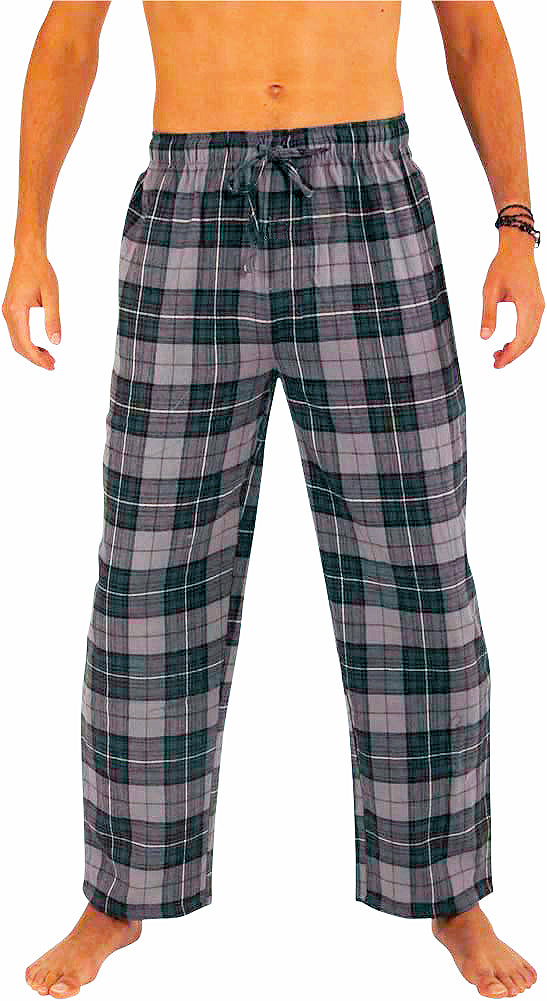 Norty Mens Flannel Pajama Pants Lounge Sleep Pant - Plaids and Solids, Cotton Blend