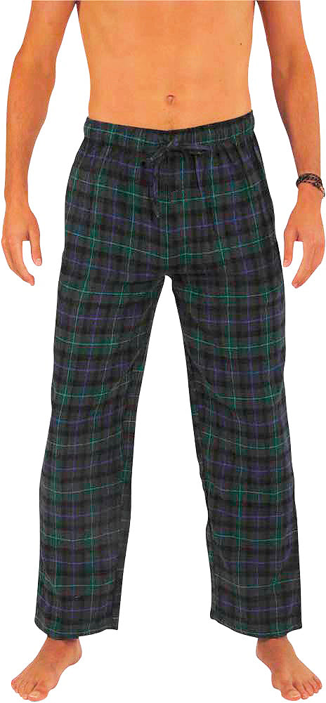 Norty Mens Flannel Pajama Pants Lounge Sleep Pant - Plaids and Solids, Cotton Blend