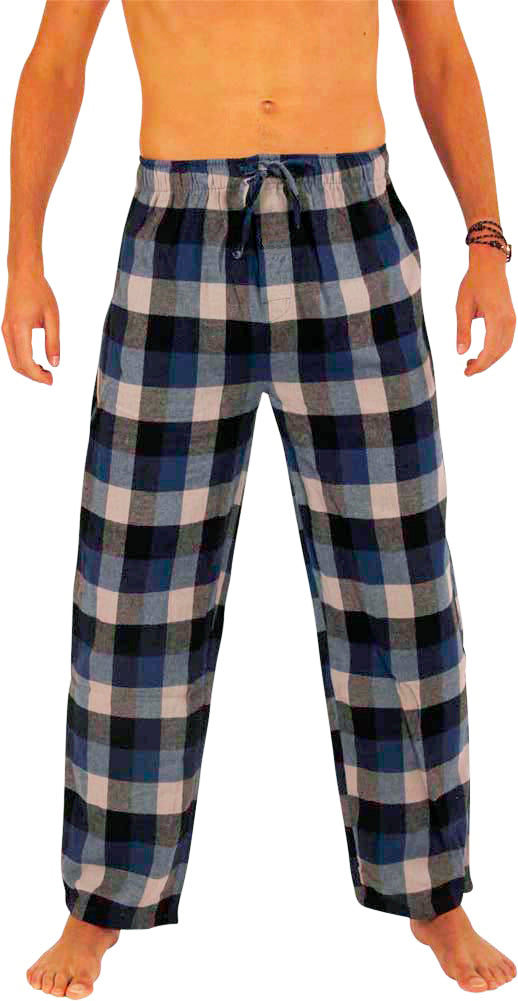 Norty Mens Flannel Pajama Pants Lounge Sleep Pant - Plaids and Solids, Cotton Blend