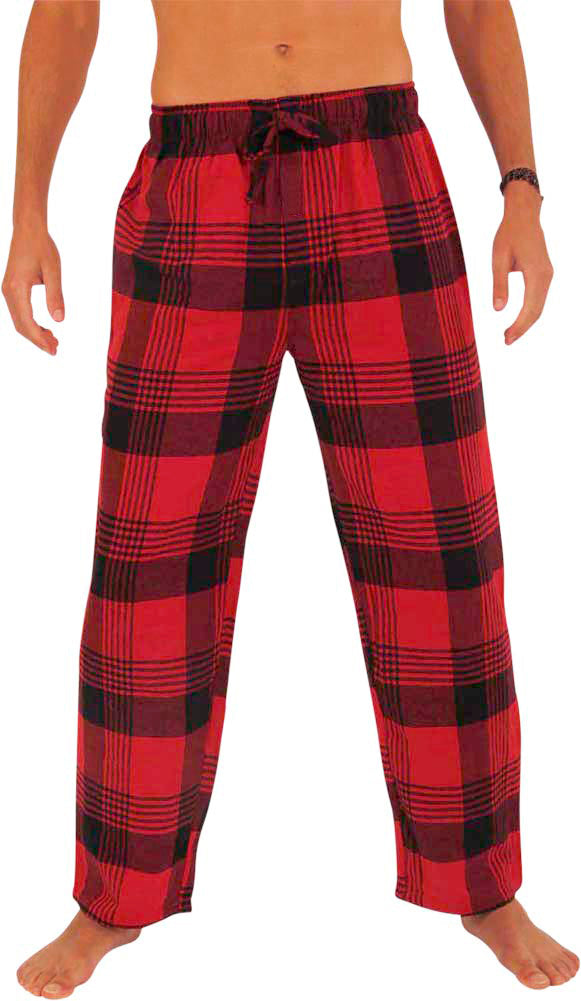 Norty Mens Flannel Pajama Pants Lounge Sleep Pant - Plaids and Solids, Cotton Blend