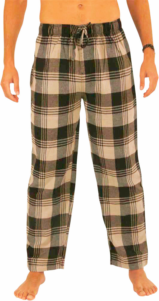 Norty Mens Flannel Pajama Pants Lounge Sleep Pant - Plaids and Solids, Cotton Blend