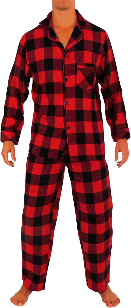 Norty Mens Cotton Blend Yarn Flannel Pajama Lounge Sleep Sets - 16 Prints Available