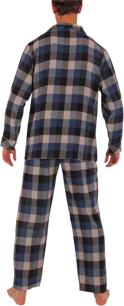 Norty Mens Cotton Blend Yarn Flannel Pajama Lounge Sleep Sets - 16 Prints Available