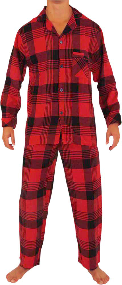 Norty Mens Cotton Blend Yarn Flannel Pajama Lounge Sleep Sets - 16 Prints Available