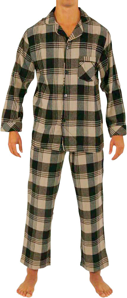 Norty Mens Cotton Blend Yarn Flannel Pajama Lounge Sleep Sets - 16 Prints Available