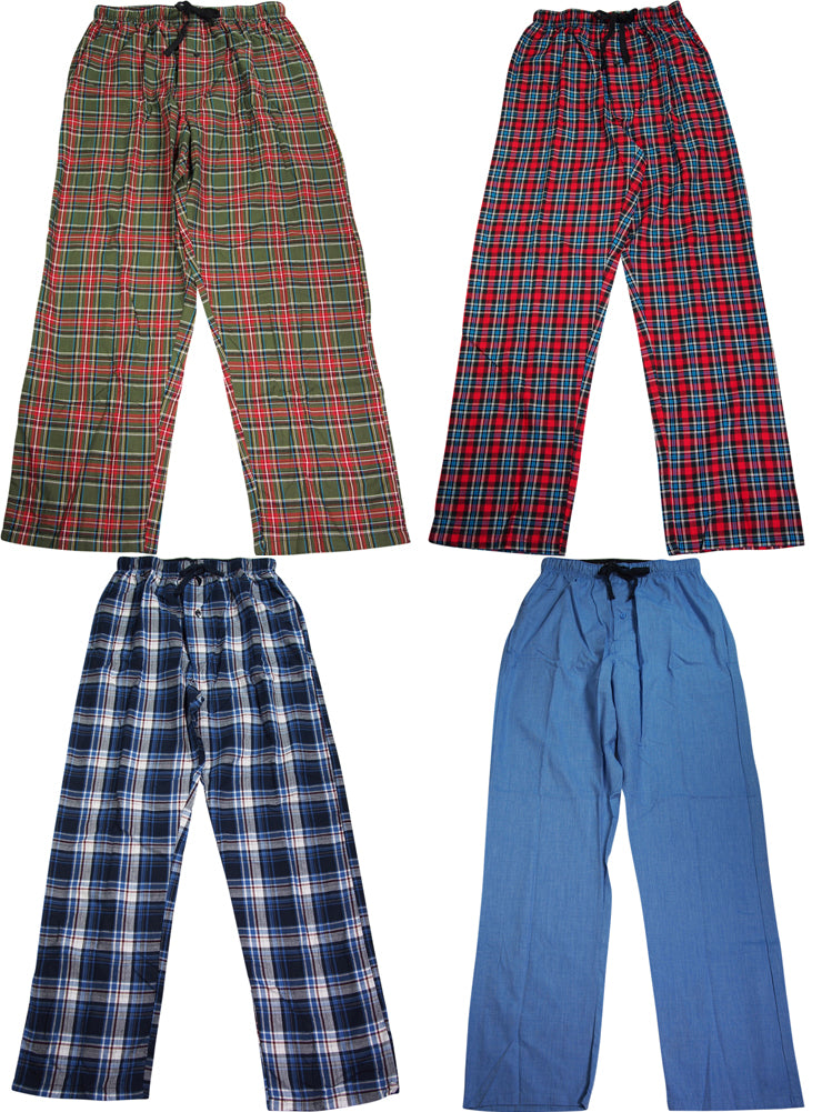 Hanes Mens Plaid Woven Blend Lounge Pajama Sleep Pant - Sizes S -2XL