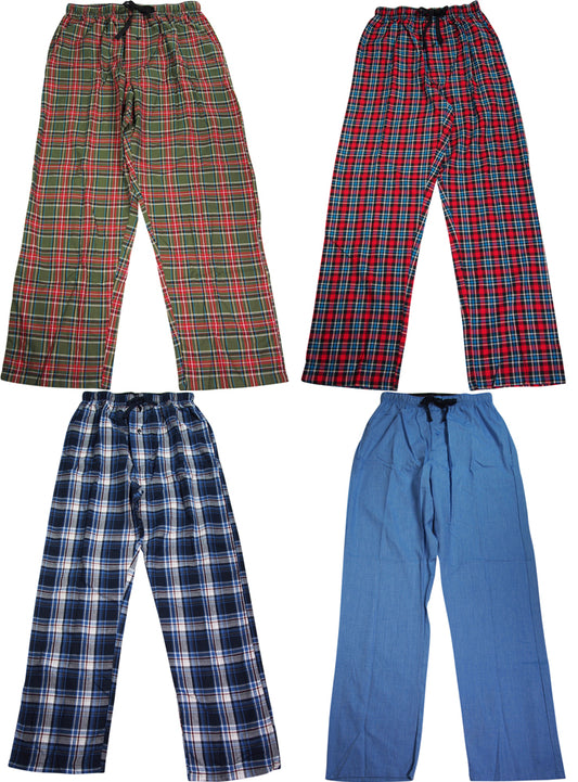 Hanes Mens Plaid Woven Blend Lounge Pajama Sleep Pant - Sizes S -2XL