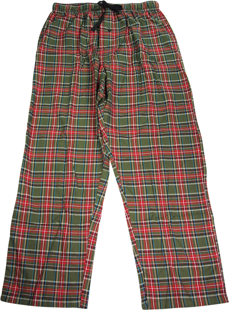 Hanes Mens Plaid Woven Blend Lounge Pajama Sleep Pant - Sizes S -2XL