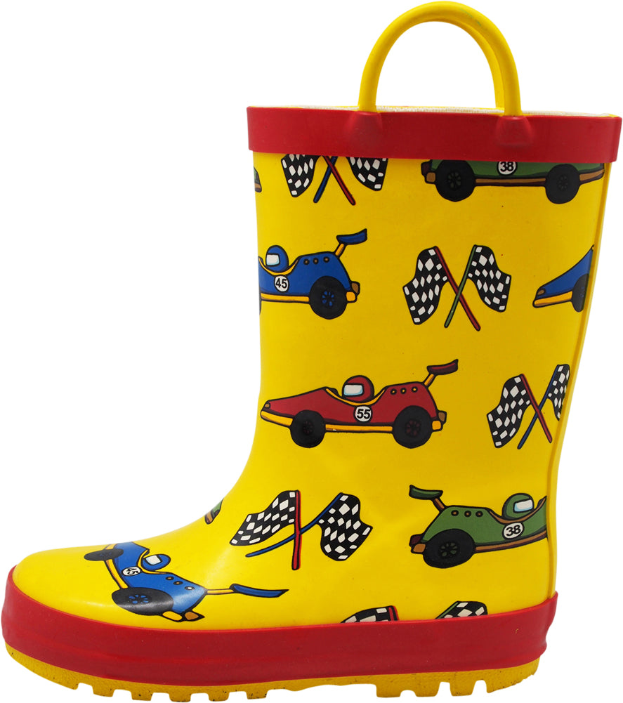 Norty Toddlers Kids Boys Girls Waterproof Rubber Printed Rain Boots -13 Patterns