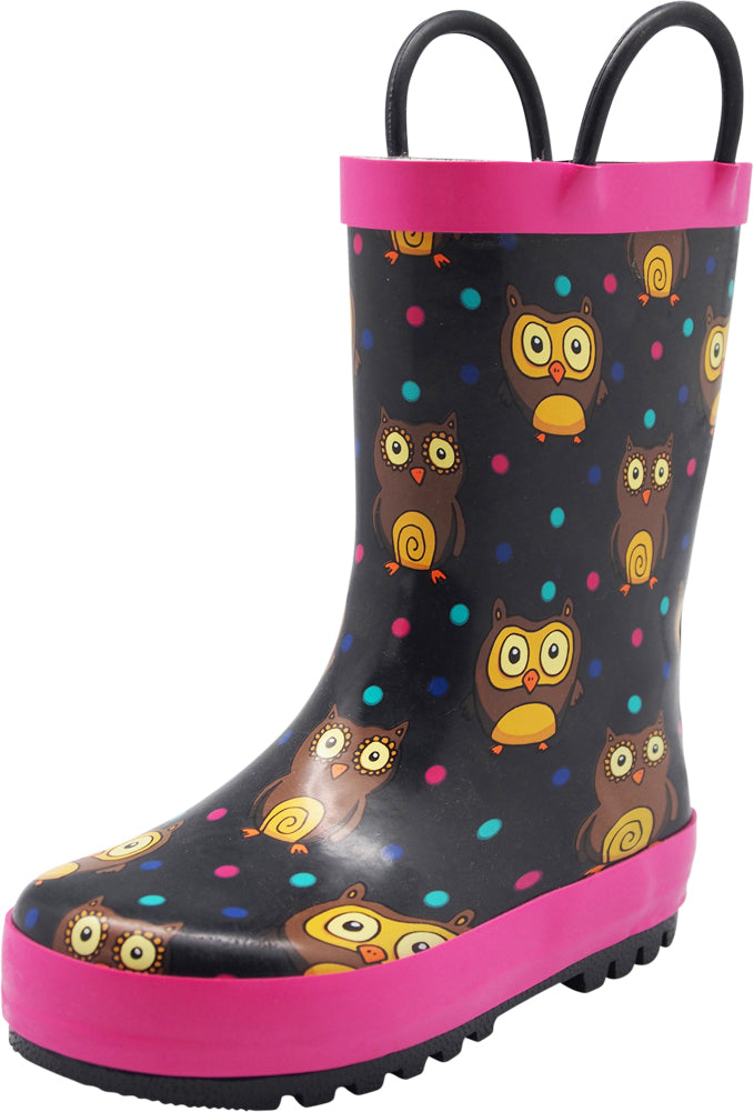 Norty Toddlers Kids Boys Girls Waterproof Rubber Printed Rain Boots -13 Patterns