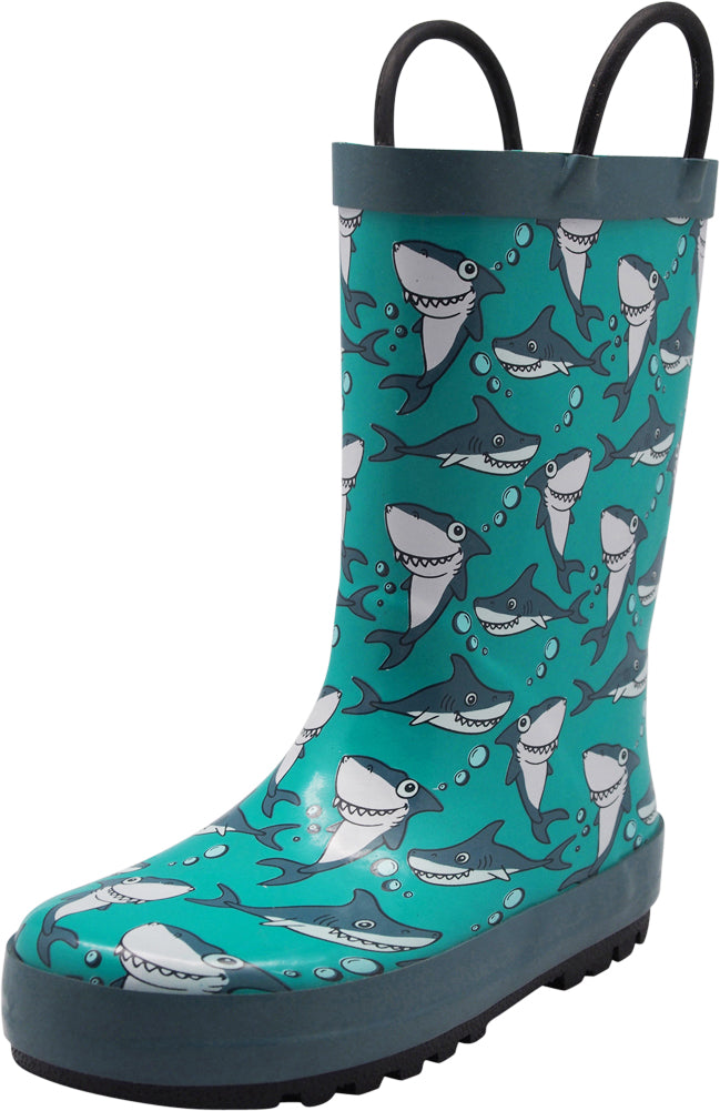 Norty Toddlers Kids Boys Girls Waterproof Rubber Printed Rain Boots -13 Patterns