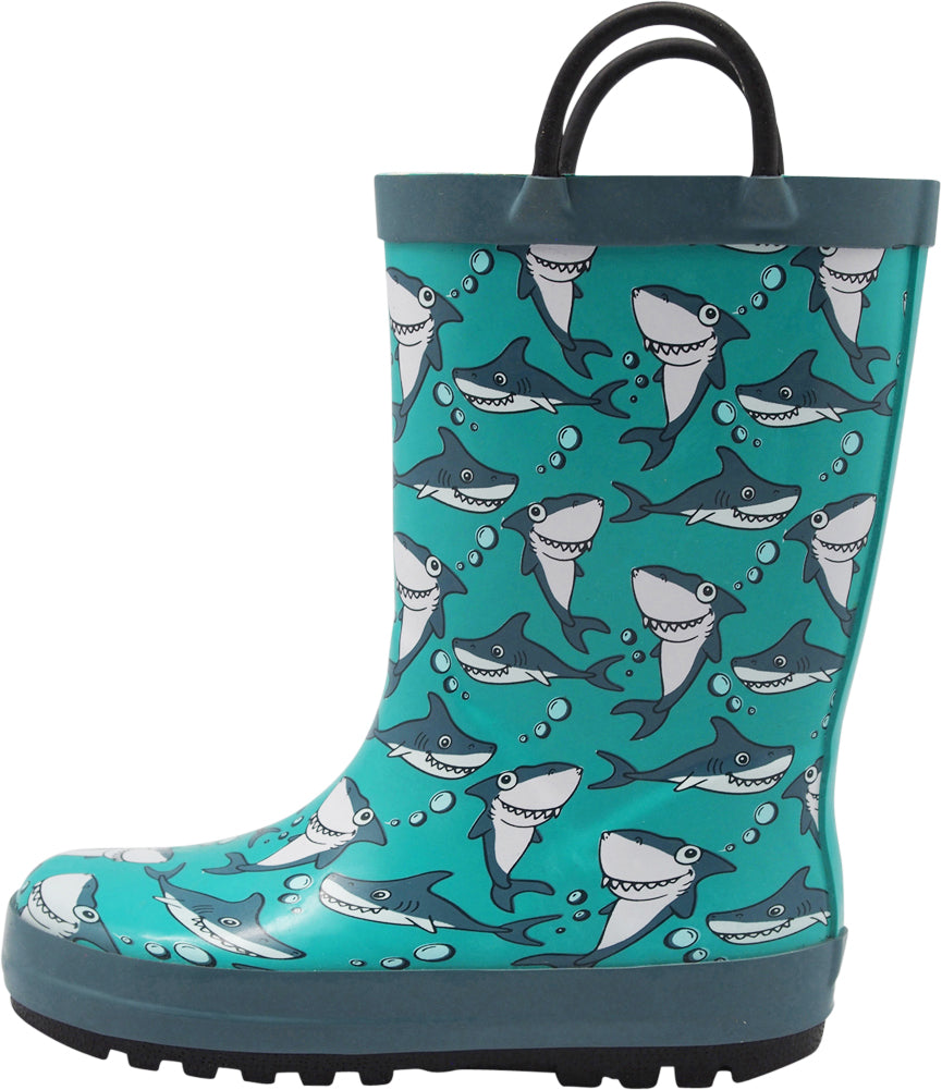 Norty Big Kids Boys Girls Waterproof Rubber Printed Rain Boots - 12 Patterns