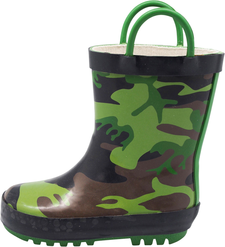 Norty Big Kids Boys Girls Waterproof Rubber Printed Rain Boots - 12 Patterns