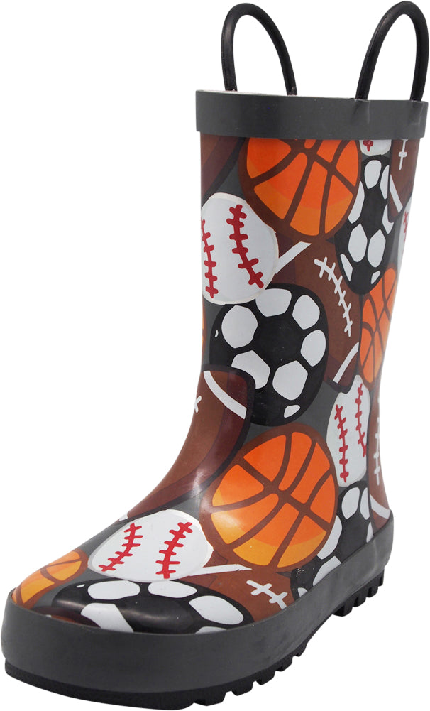 Norty Big Kids Boys Girls Waterproof Rubber Printed Rain Boots - 12 Patterns