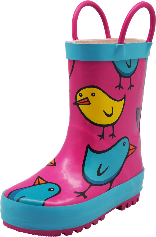 Norty Big Kids Boys Girls Waterproof Rubber Printed Rain Boots - 12 Patterns