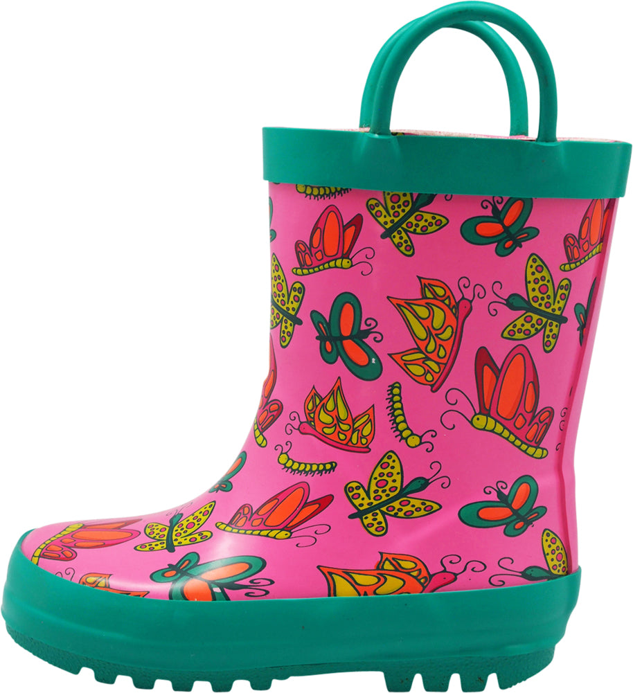 Norty Big Kids Boys Girls Waterproof Rubber Printed Rain Boots - 12 Patterns