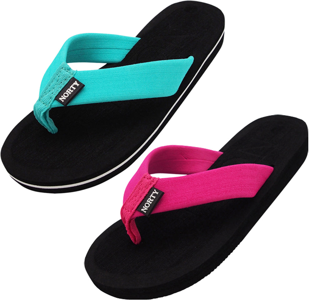 NORTY Women's Thong Flip Flop Sandal for Beach, Pool and Everyday - Runs Two Sizes Small